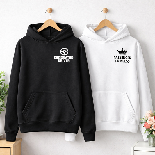Designated Driver & Passenger Princess Hoodie Pair