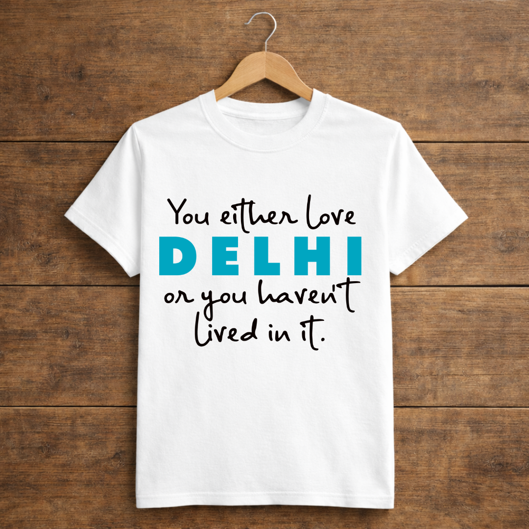 Minimal typography Delhi slogan t-shirt stylish everyday wear