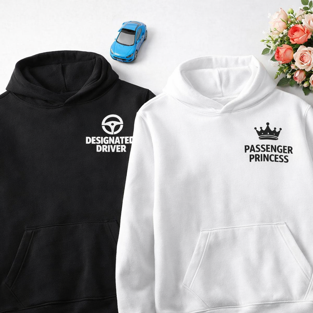 Designated Driver & Passenger Princess Hoodie Pair