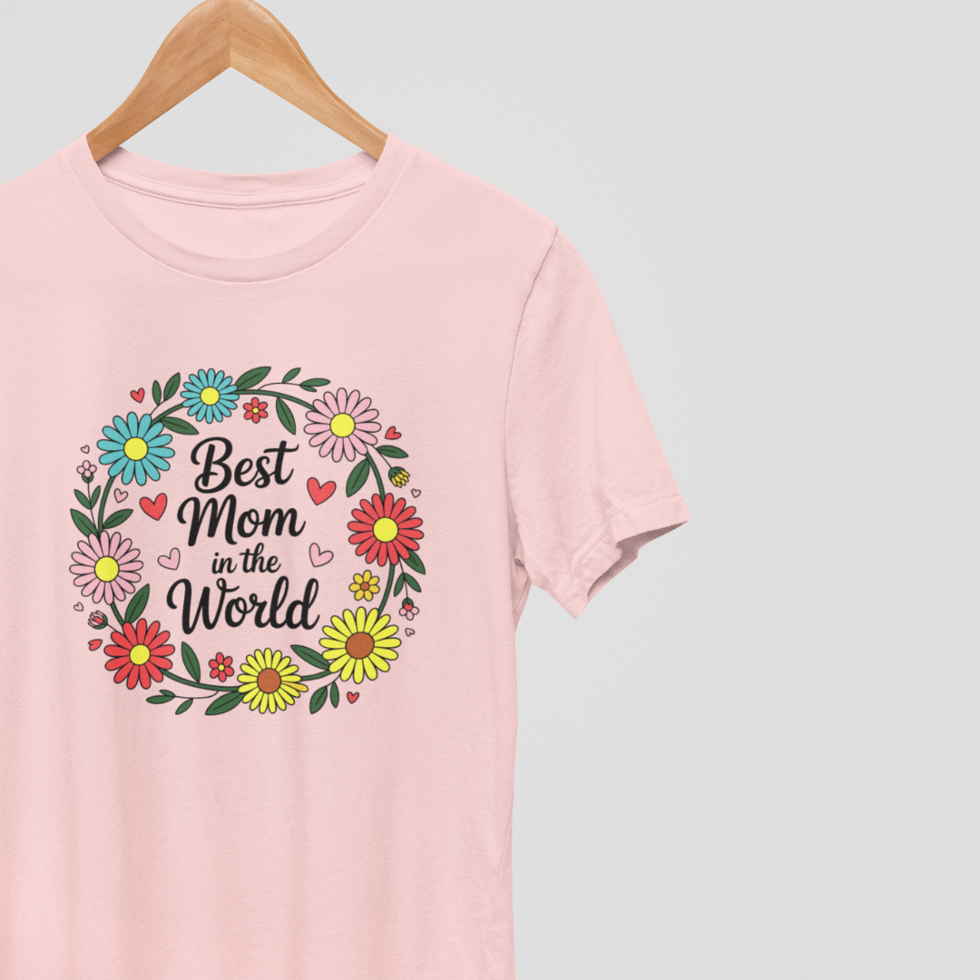 Best Mom T-Shirt Mother's Day Gift Pink Hanging 2