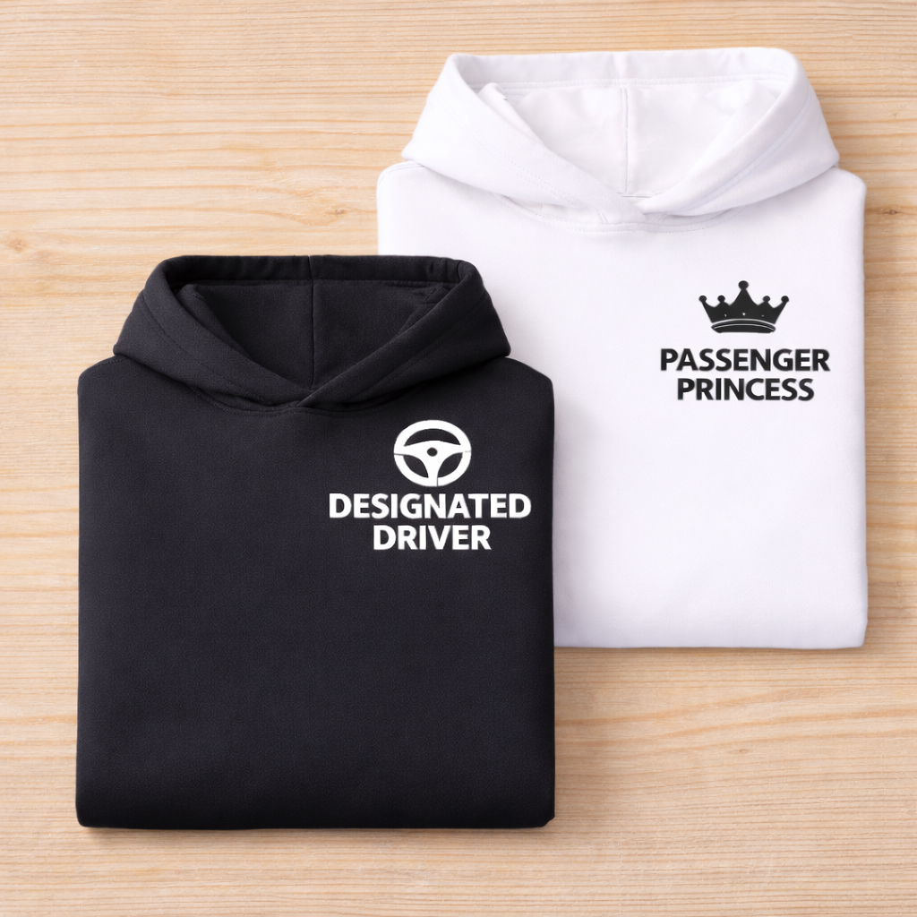 Designated Driver & Passenger Princess Hoodie Pair